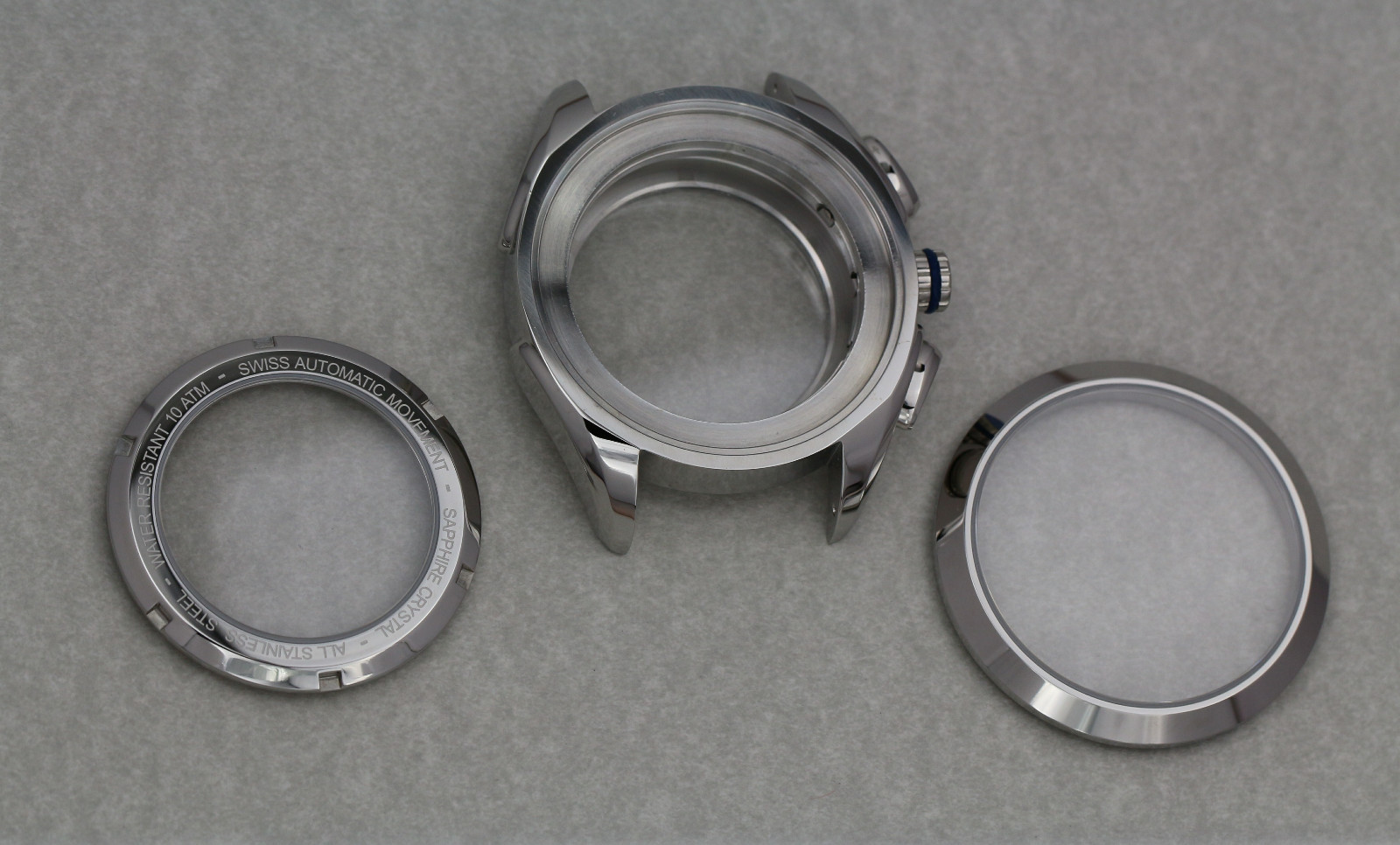 DIY KIT ETA Valjoux 7750 Watch Case + Dial + Hands 2x Sapphire 42mm watches mens