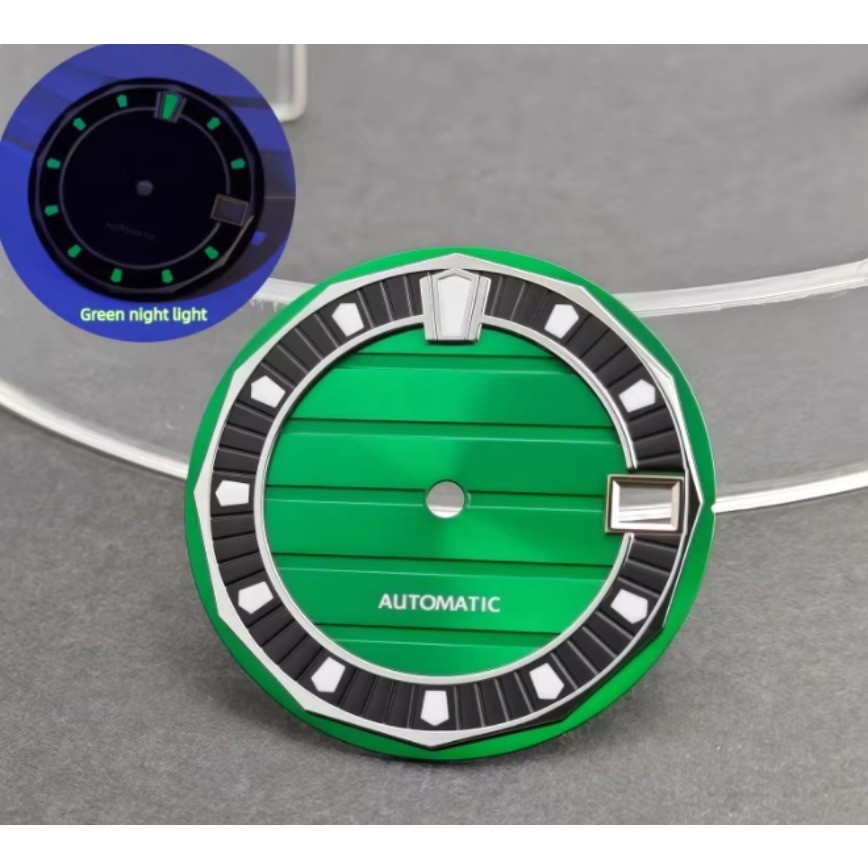 NH35 Dial 28.5mm Green Luminous for NH35/NH36 Movement Watch Parts Watch Dial