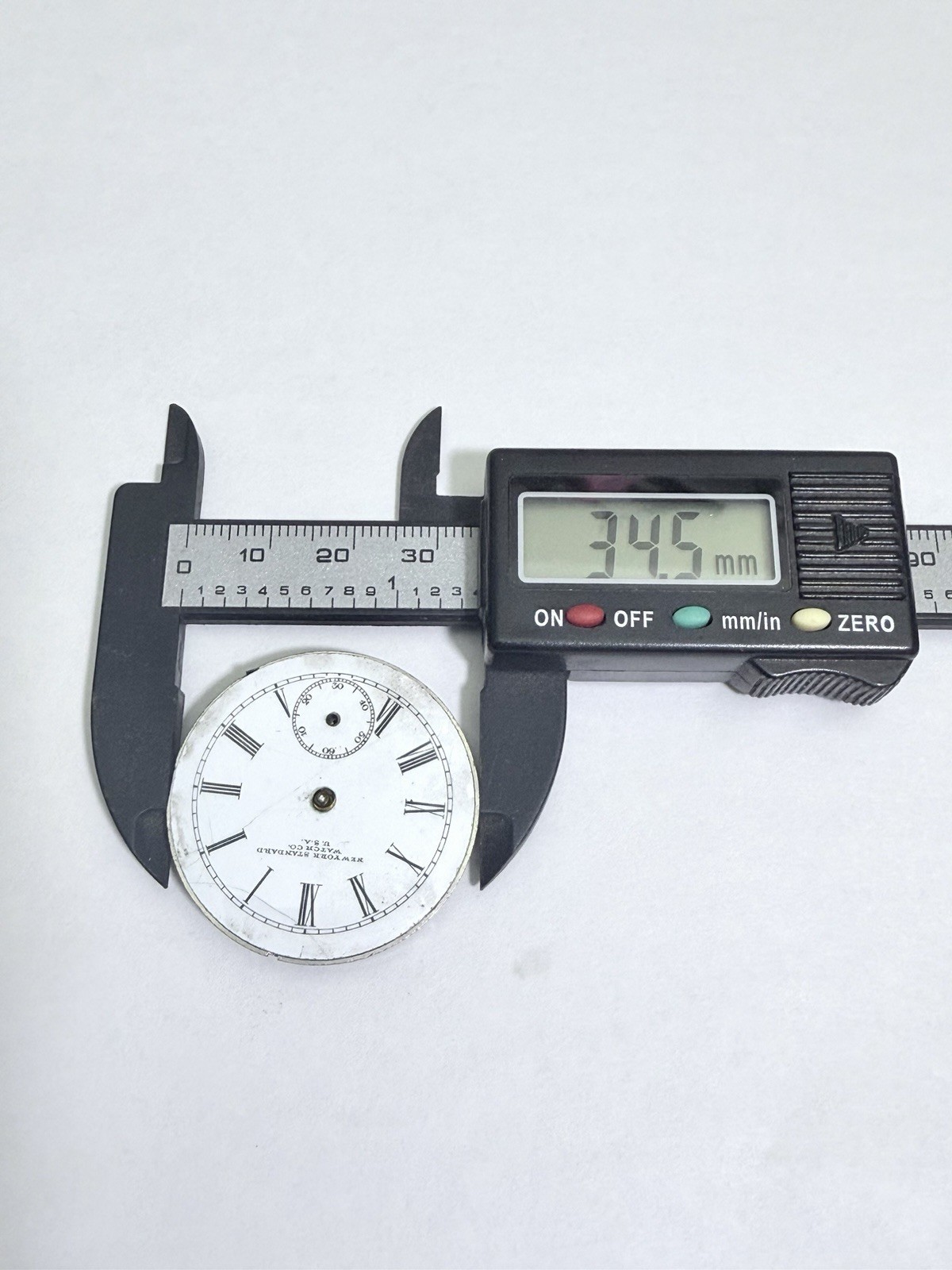 Vintage New York Standard Watch Co Pocket Watch Dial & Movement 34mm PARTS