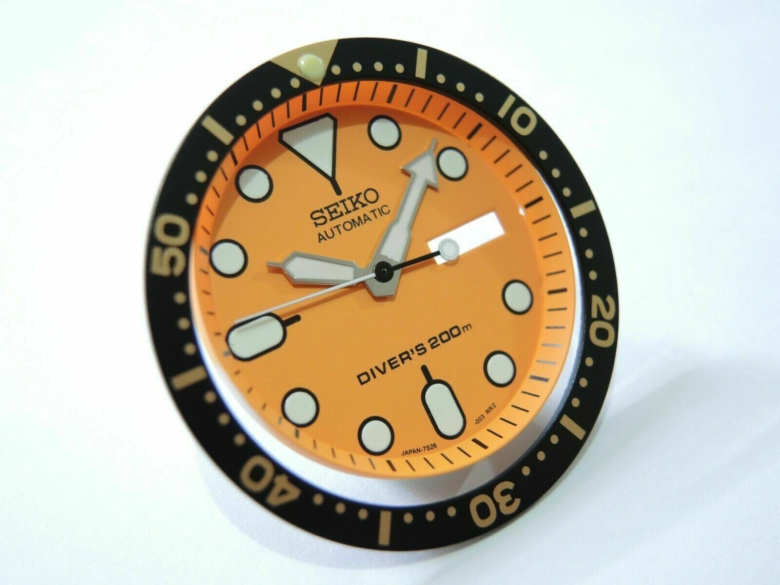 NEW ORANGE DIAL,MINUTE TRACK,HANDS,INSERT LARGE DIVERS SKX011J /SKX007 /NH36