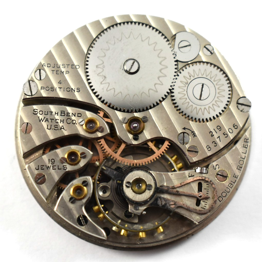Vintage South Bend Grade 219 16s 19J OF Pocket Watch Movement lot.ea