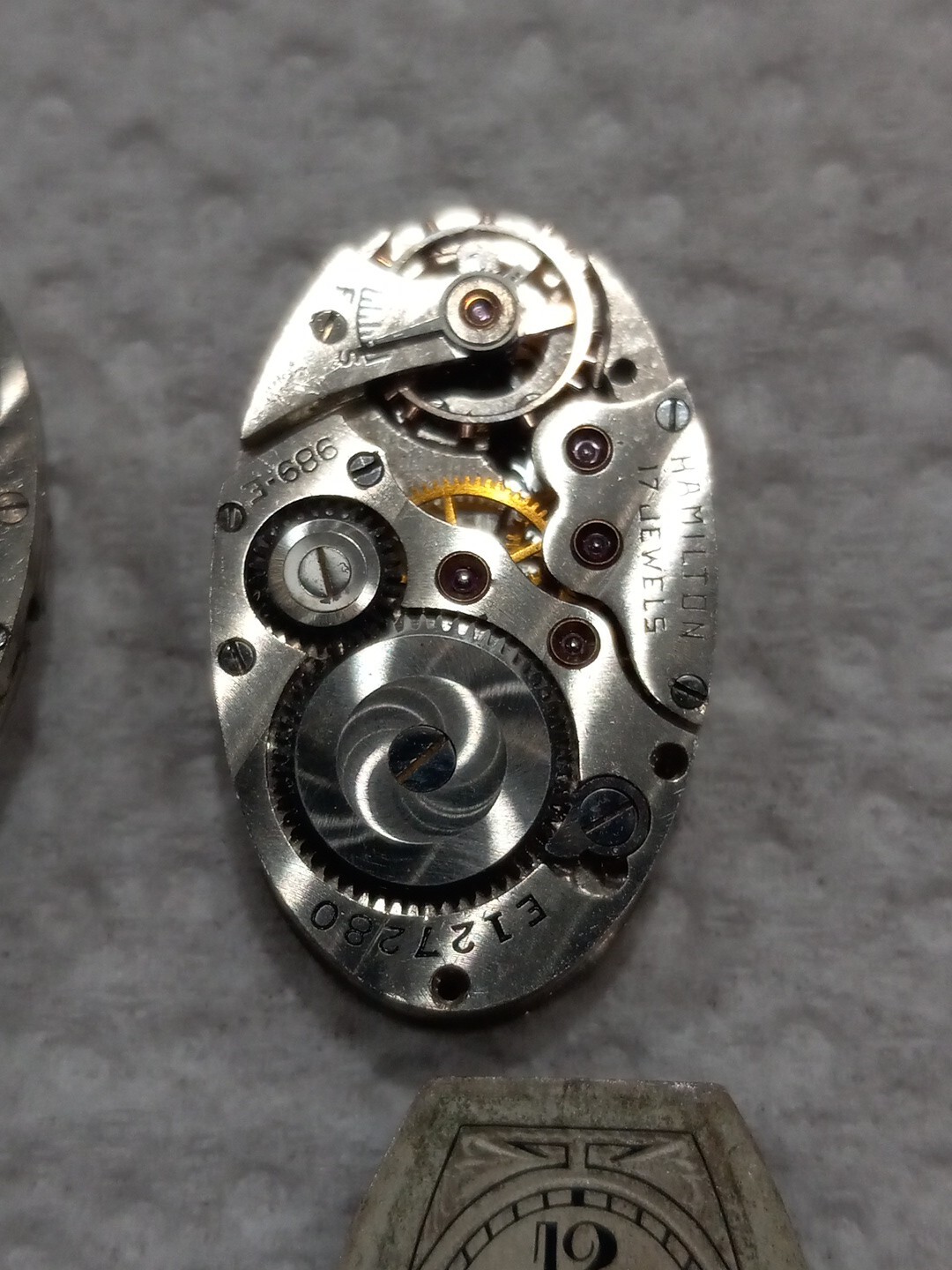 Lot Of 2 /Vintage 1930’s Hamilton 989E 17 jewel wrist watch movement