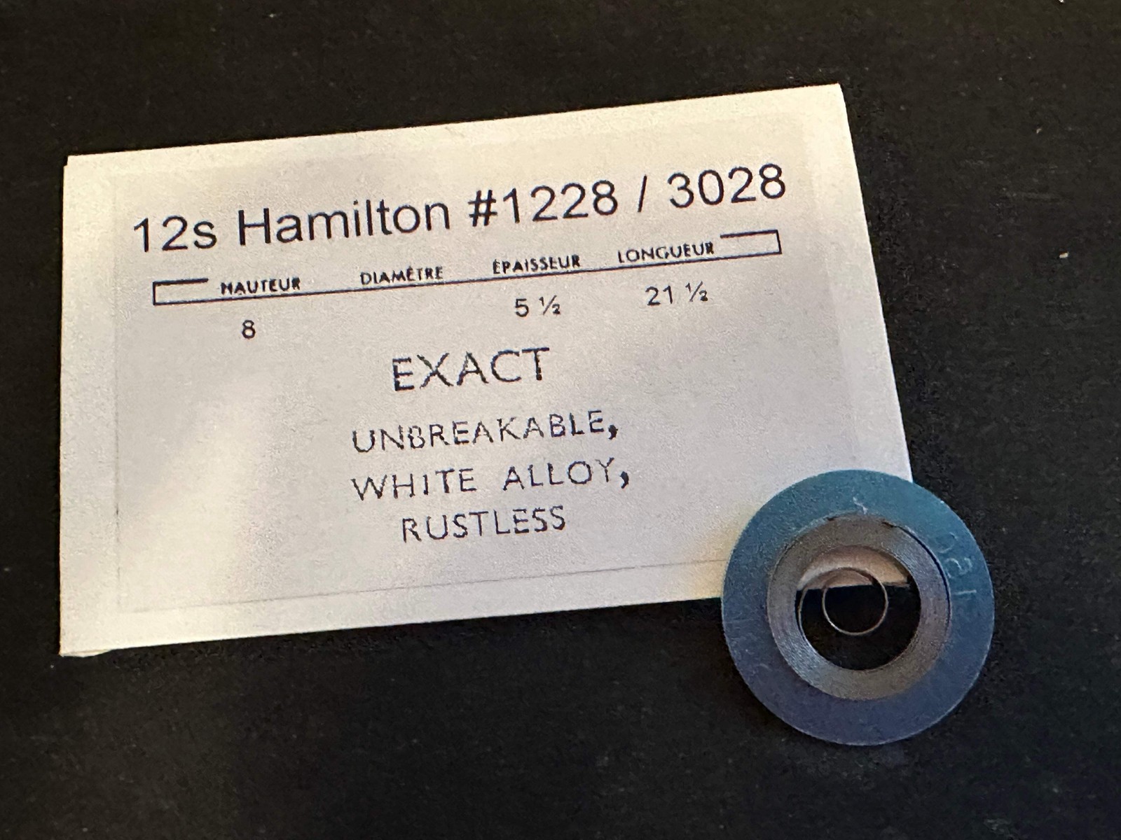 Hamilton 12s Mainspring No. 1228 / 3028 (EXACT) – Alloy