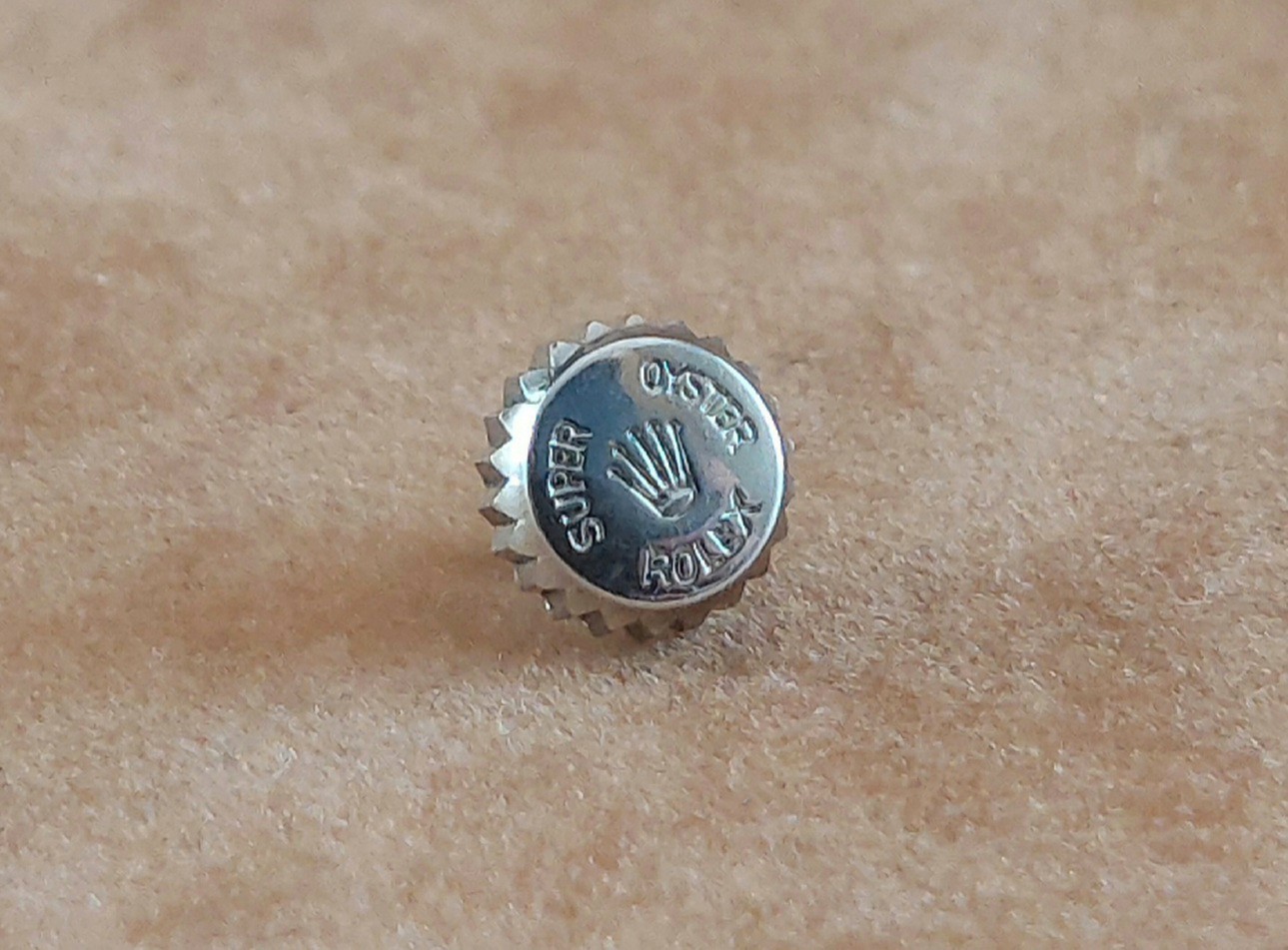 Original Vintage ROLEX Super Oyster Steel 6mm CROWN. Ca Late 1950’s