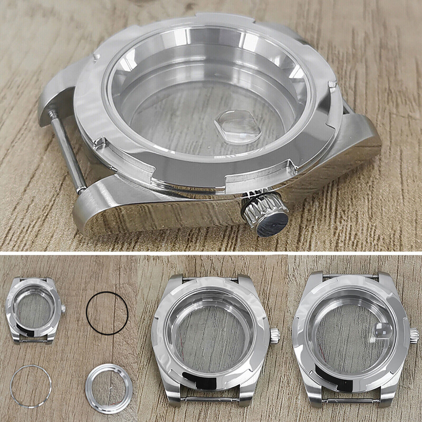 Durable 41MM Stainless Steel Sapphire Glass Watch Case for NH35/NH36/4R/7S cde