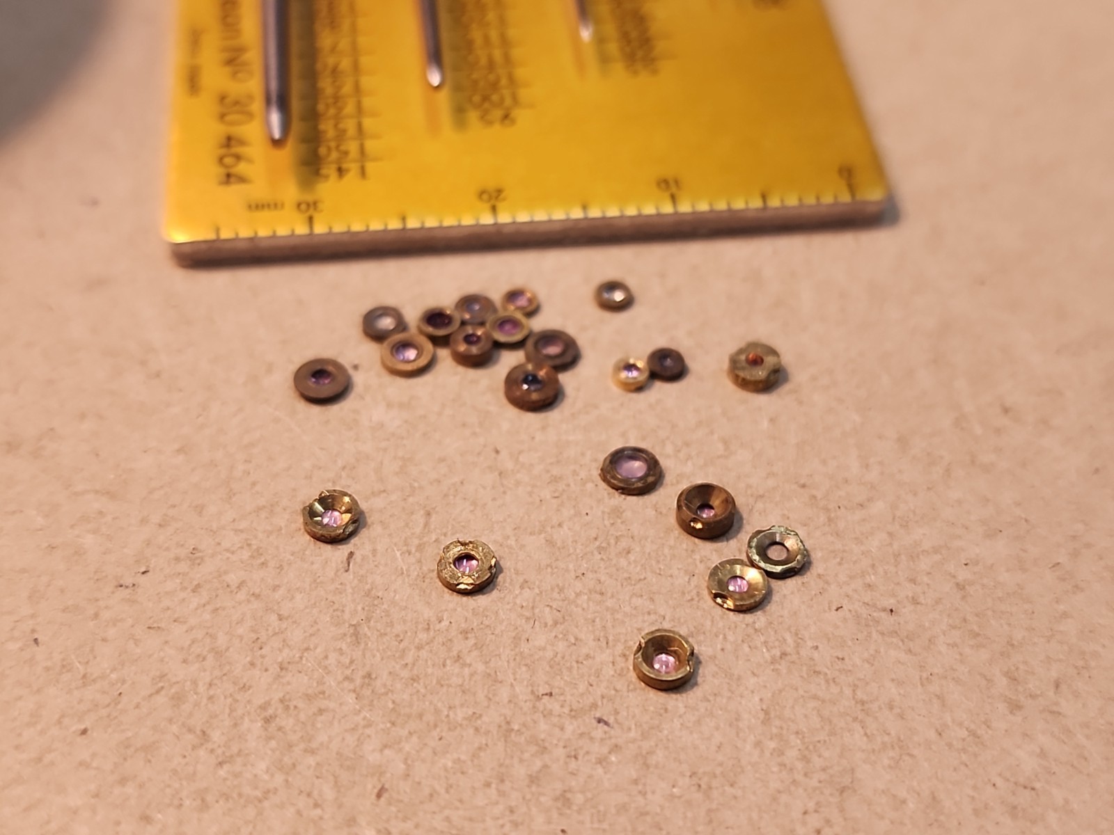 Lot Of 21 Mixed American Pocket Watch Cap Jewels Endstones Parts Spares