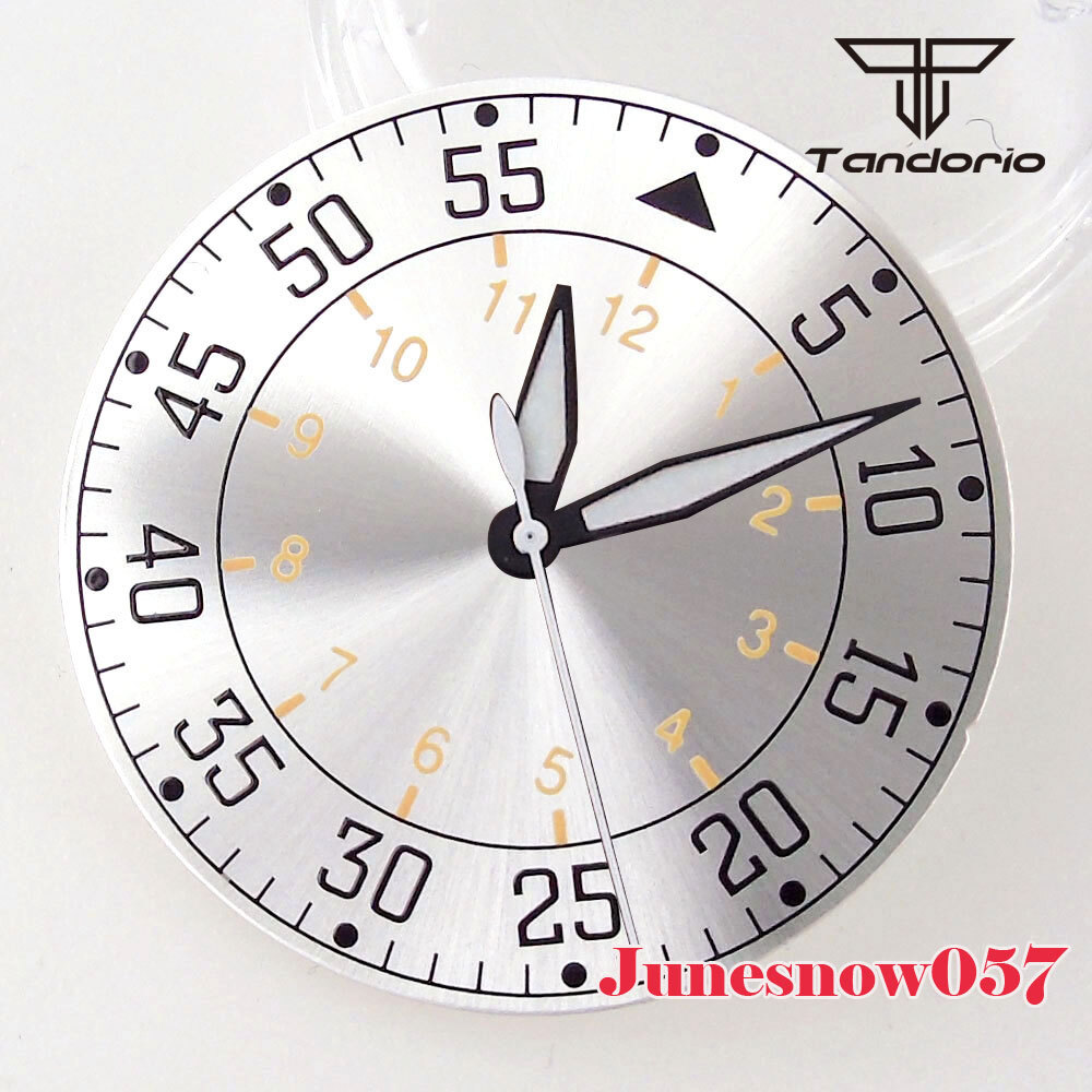 33.6mm Men Black/Sliver Watch Lume Dial Fit NH35A NH36A ETA2824 PT5000 Movement