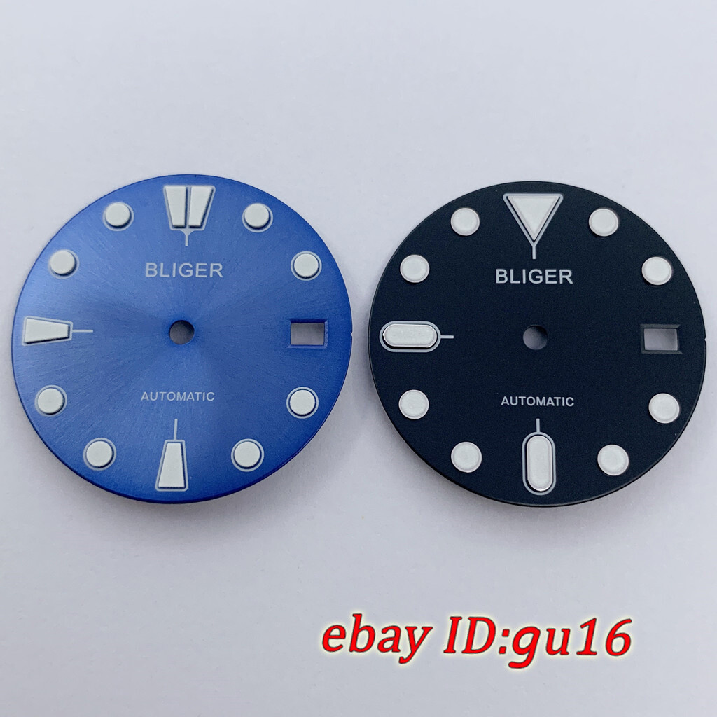 28.5mm Bliger sterile dial super luminous fit NH35 movement for 3.8 oclock crown