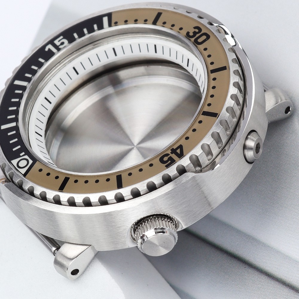 43.3mm Diver Watch Case Sapphire Luminous Bezel tuna Mod For Seiko NH35 Movement