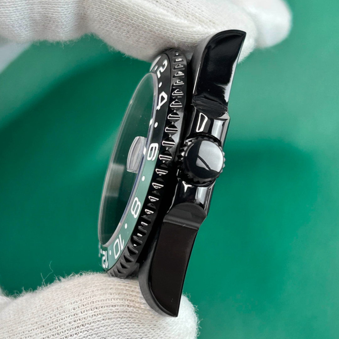 Fit NH35 NH36 40mm Black PVD Ceramic Bezel Sapphire Mod Parts 10ATM Watch Case