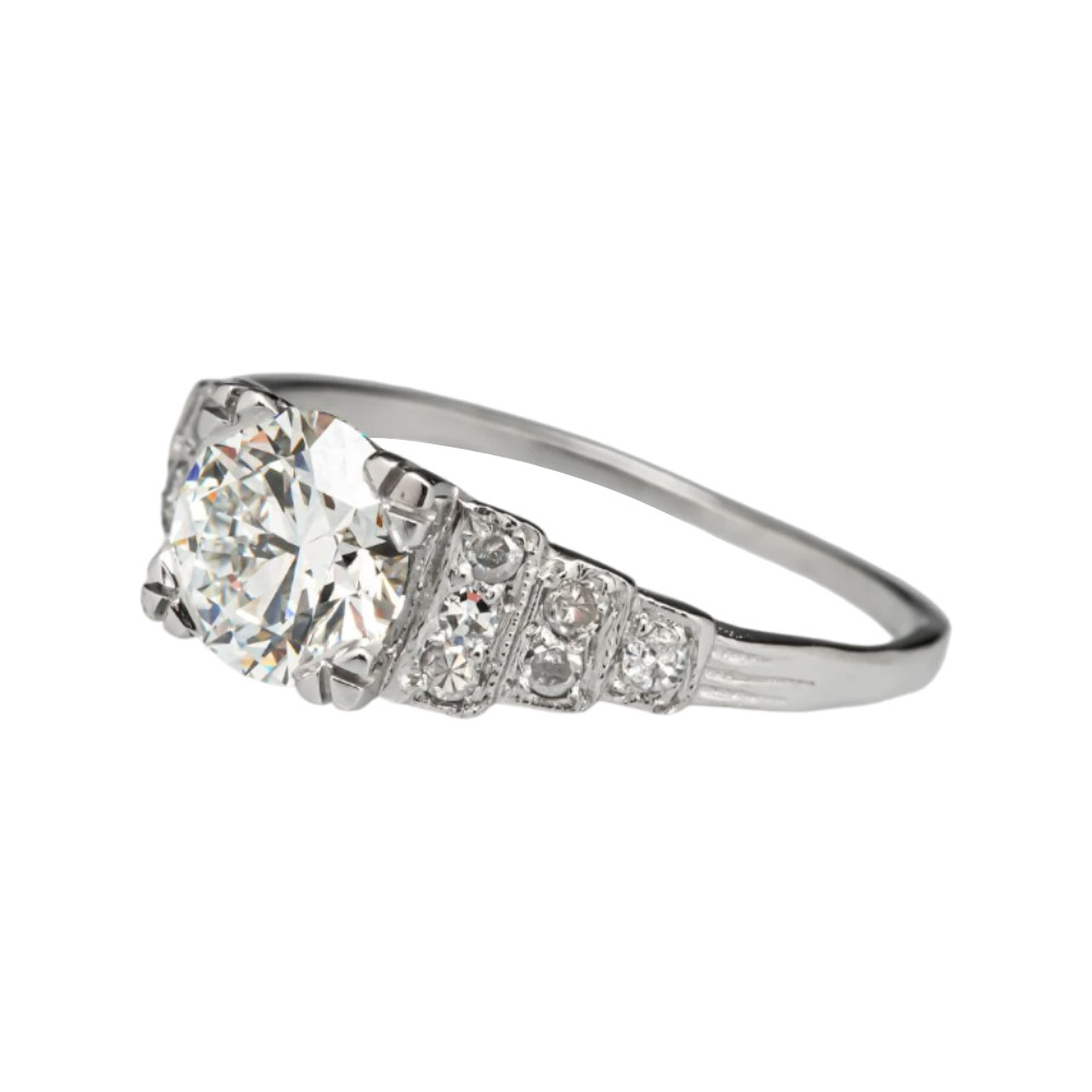 Semi Mount Setting Diamond Ring 950 Platinum Round Cut 0.30 Carat Size 5 6 7