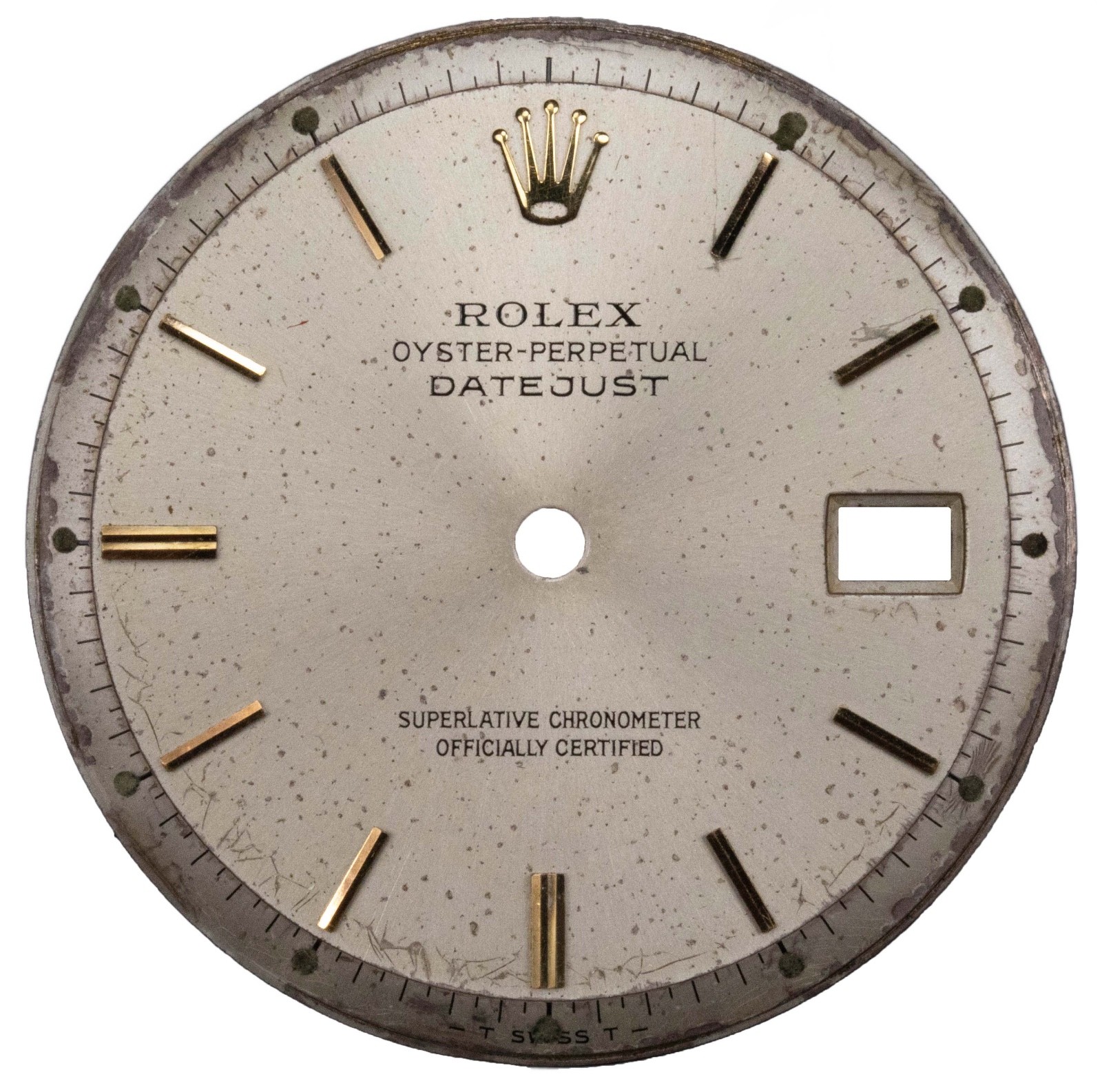 Rolex Datejust 1601 1600 1603 – Silver Dial – Yellow Markers – Tropical