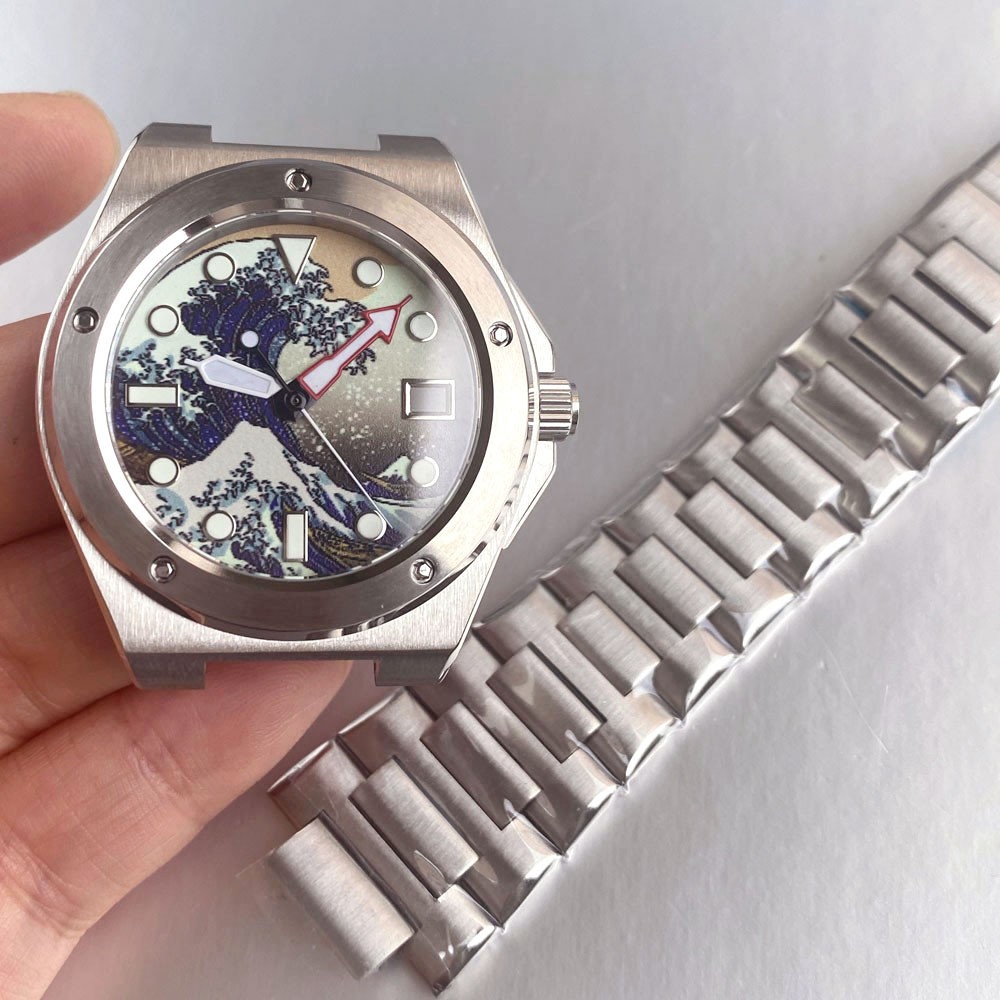 20ATM Diver Engineer Watch Case Sapphire Glass 29mm Date Dial For NH35 ETA2824
