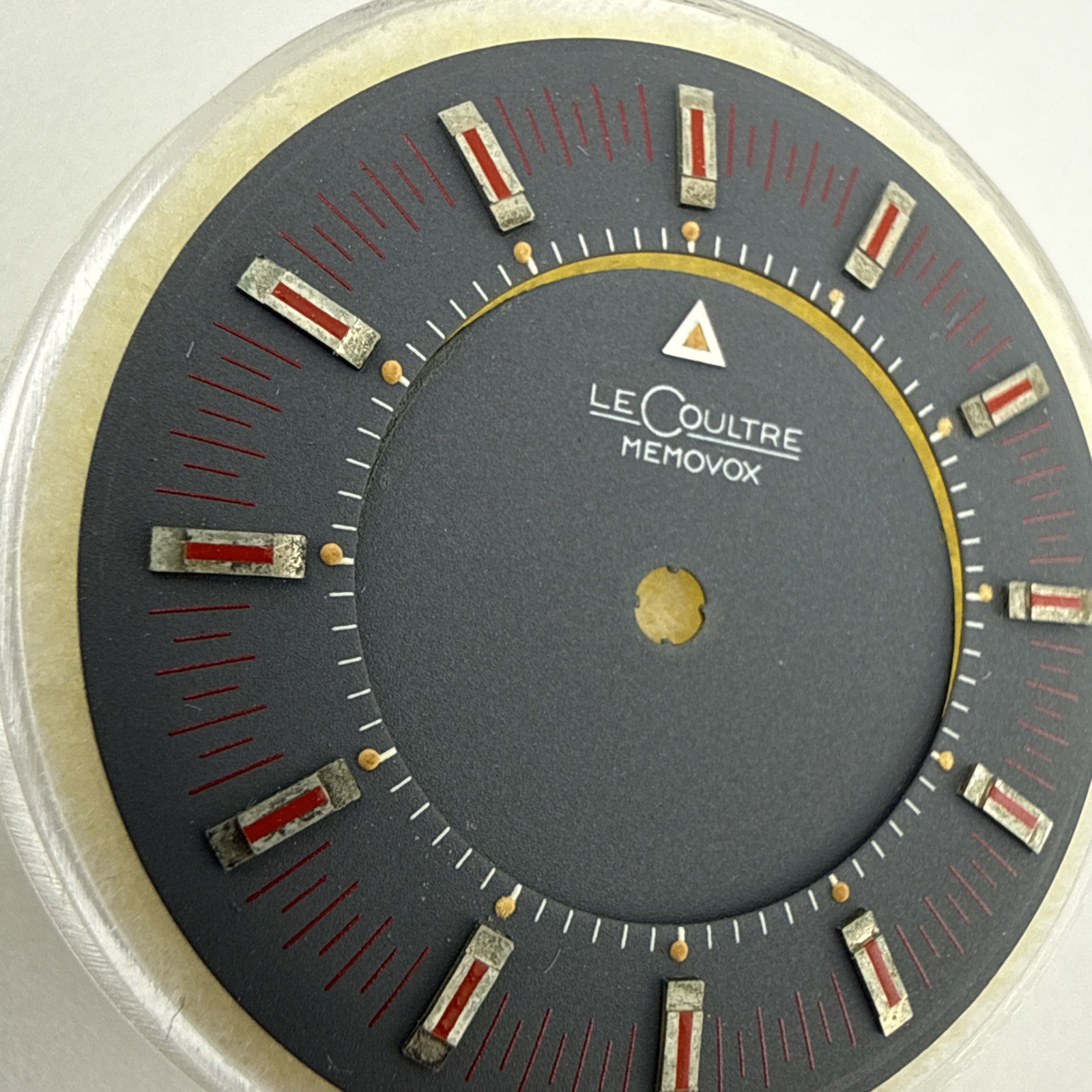 LeCoultre Memovox Automatic Watch Dial 30.5MM Grey & Red Markers New Old Stock
