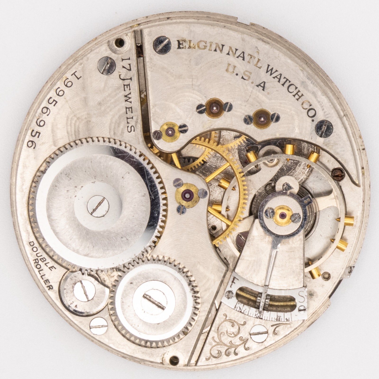 Elgin Grade 387 16-Size Antique Pocket Watch Movement, Mint Montgomery Dial