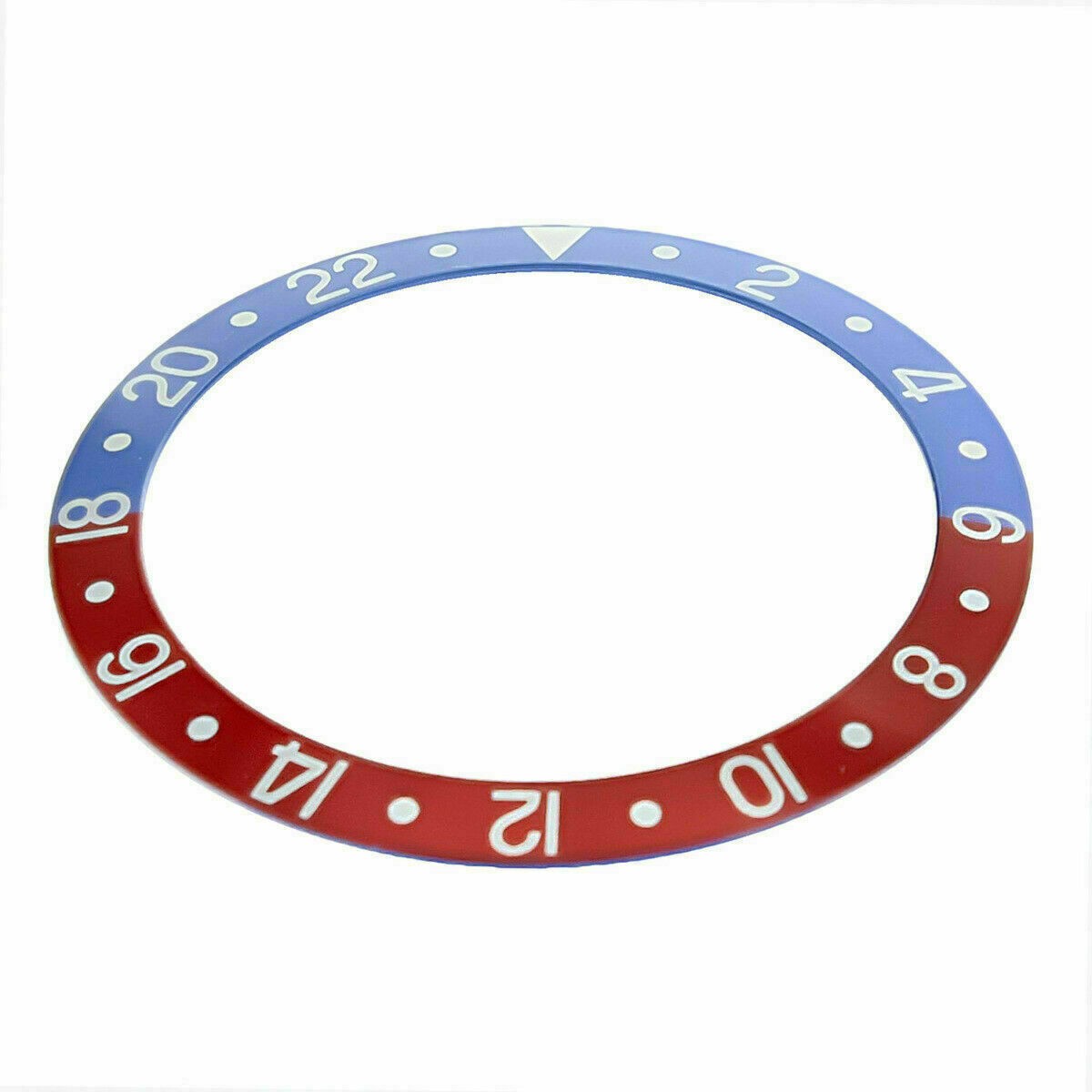 Faded Blue Red Pepsi Replacement Bezel Insert 37.80mm x 30.20mm Diver Watch