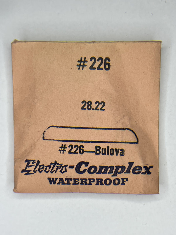 Watch Crystal 28.22mm For Bulova 226 Electro-Complex Waterproof NOS Acrylic