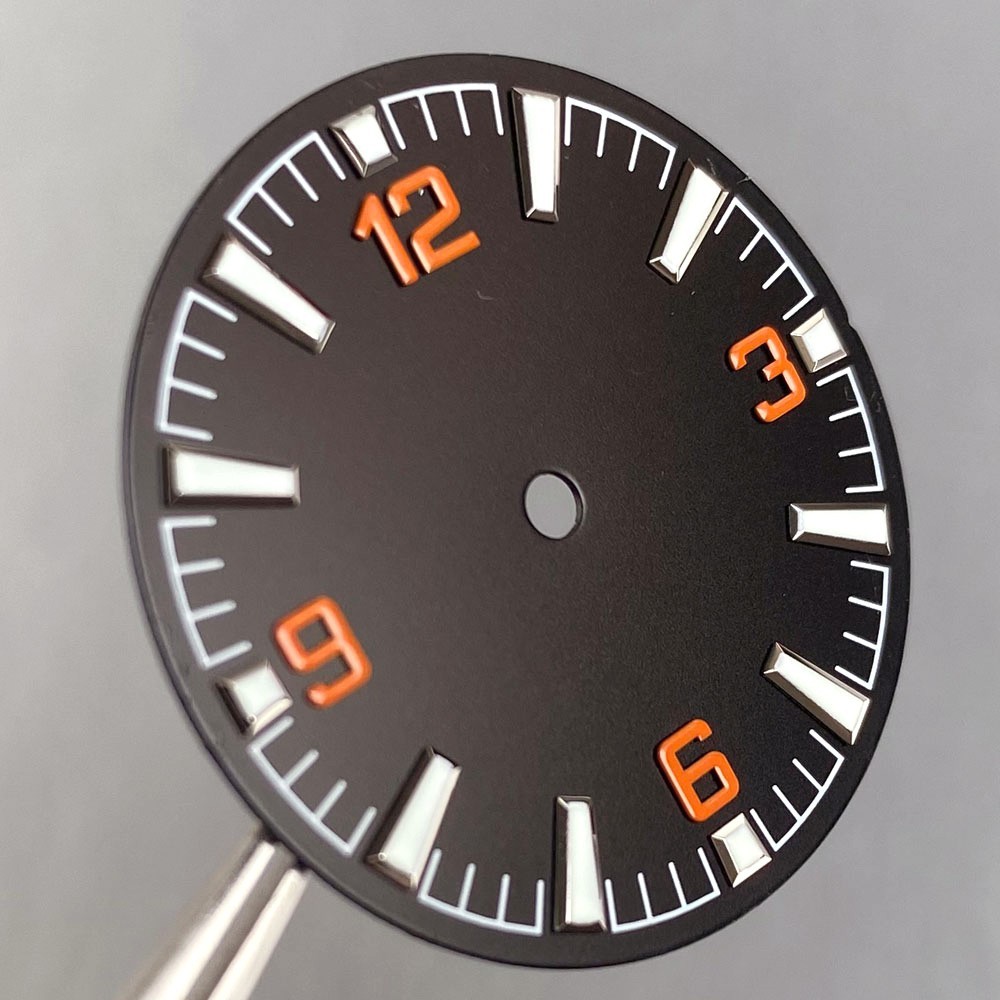 29mm Black Grey Orange Watch Dial fit NH35 NH36 Miyota8215 ETA 2824 PT5000 SW200