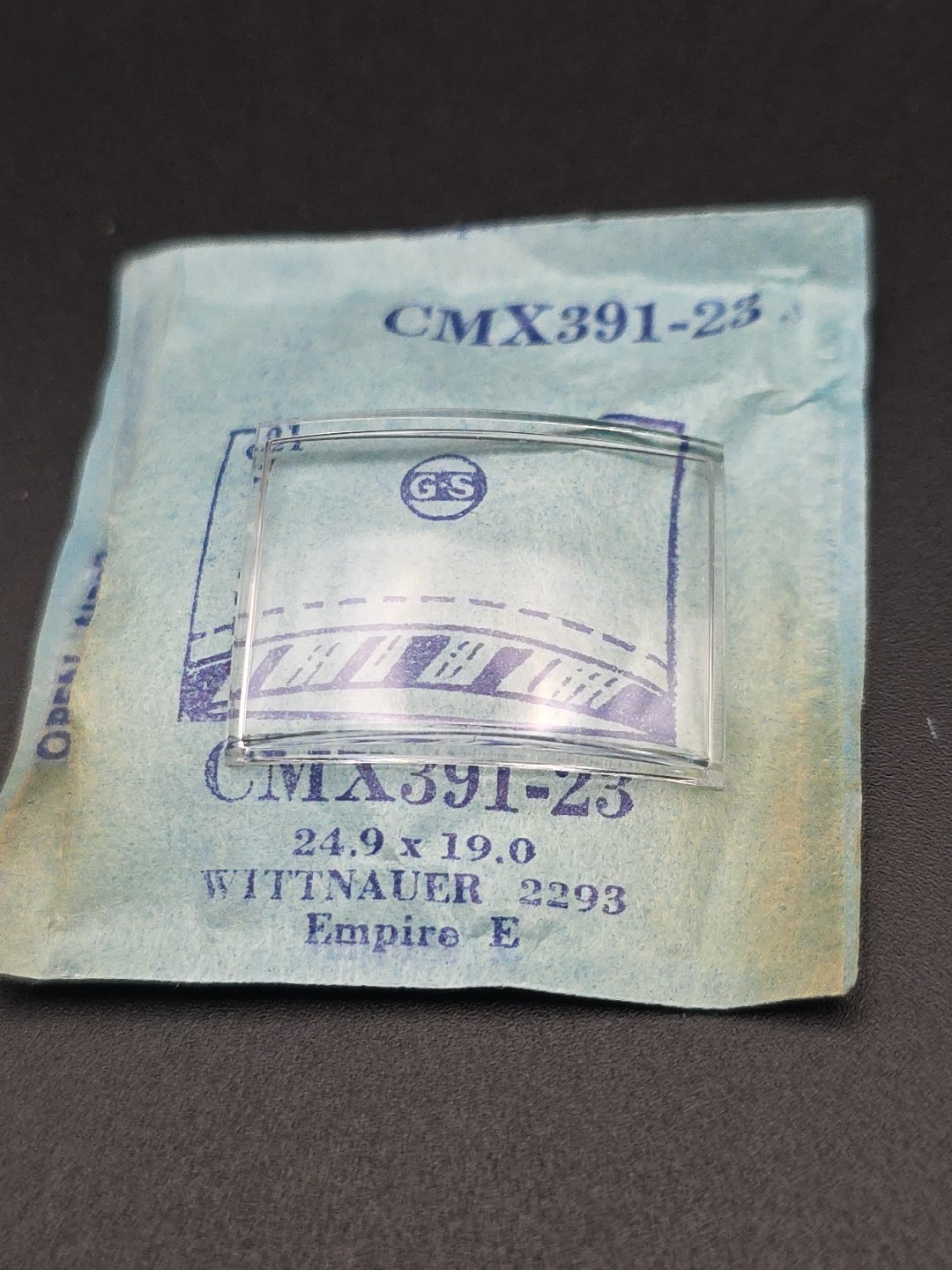 G-S Watch Crystal CMX391-23 Wittnauer 2293 Empire E 24.9X19.0