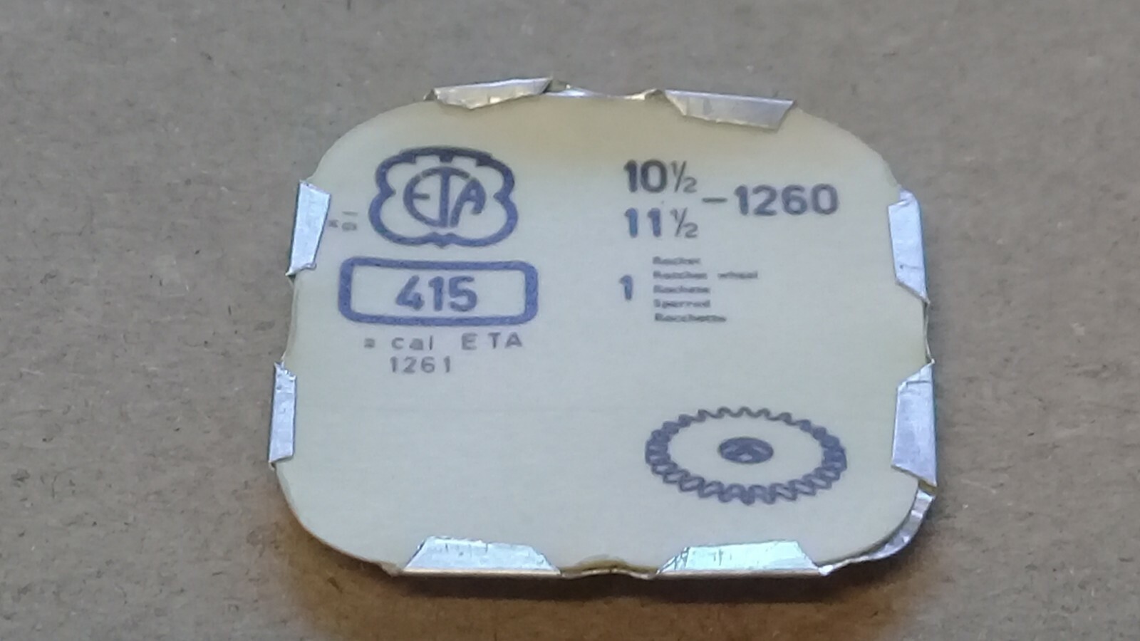 ETA Cal. 1260 1261 – Ratchet Wheel – Part 415. 10.5”’, 11.5”’ (TC828)
