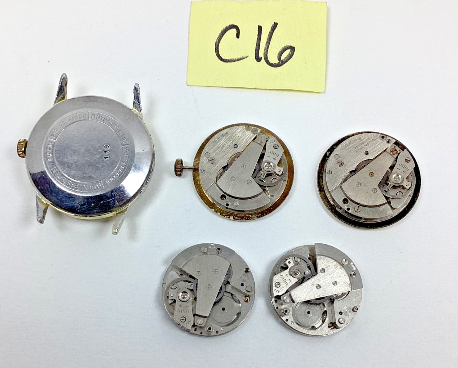 Lot Carlisle Henriline Watch Co Ebosa EB8020 Swiss 2 Run Spare Part Repair READ