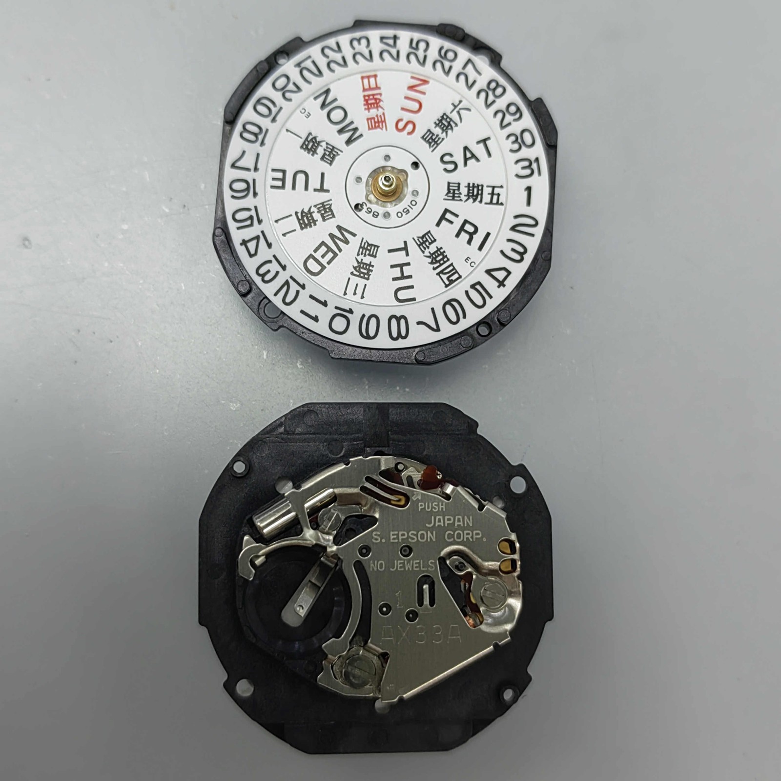 For AL33 Quartz Watch Movement 3 Hands Dual Calendar Replacement Repair Parts