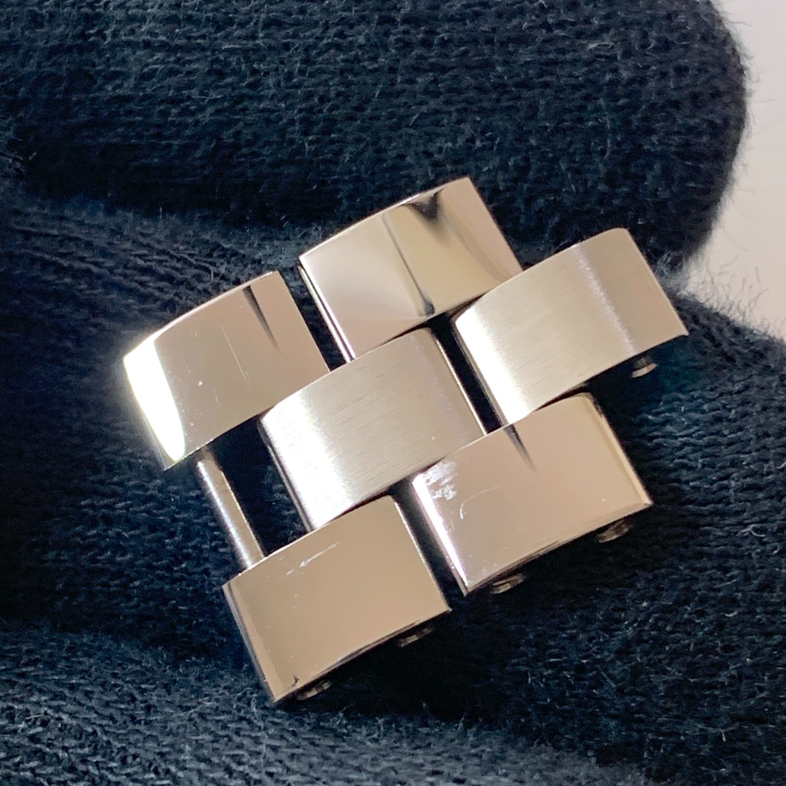 Genuine Cartier Watch Band Bracelet Roadster 4P Link 14 mm Stainless Steel
