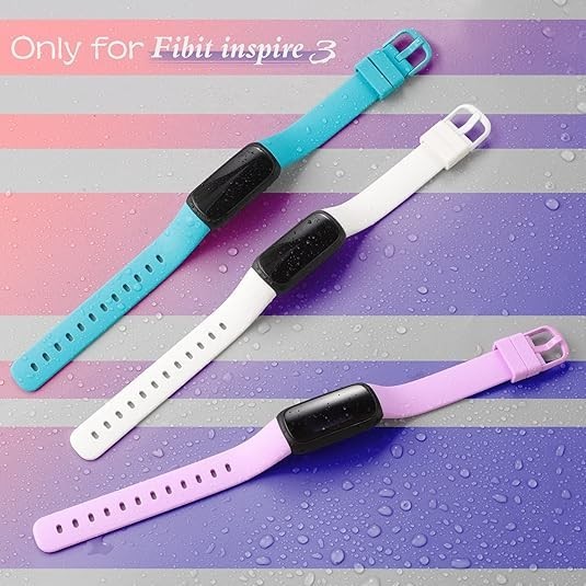 10 Pack Compatible with Fitbit Inspire 3 Bands,Soft Sport Bands Sil… Fast Ship