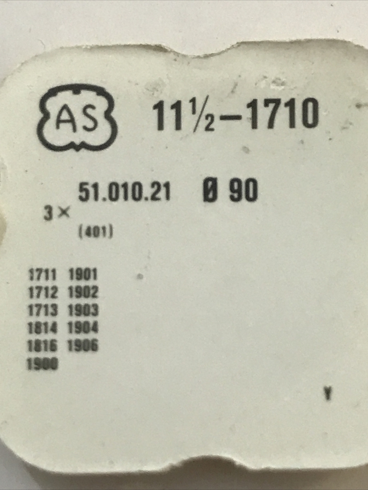 AS 1710, 1711, 1713, 1814, 1816, 1857, 1858, etc Winding Stem 401 Ronda 1669