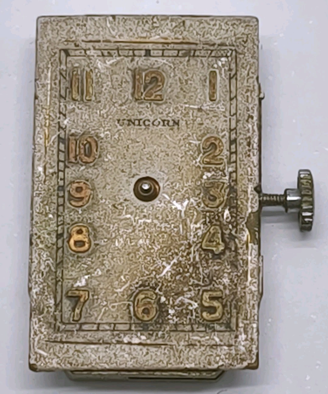 Vtg 1940s Unicorn Rolex Cal Genex Prima 404 Tank 15J Watch Movement 15 X 24.7mm