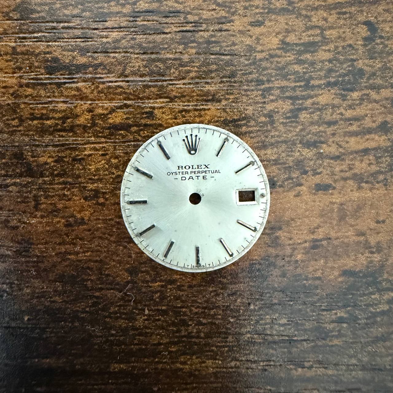 ROLEX LADIES OYSTER PERPETUAL DATE 6517 6516 6519 SILVER STICK DIAL USED COND