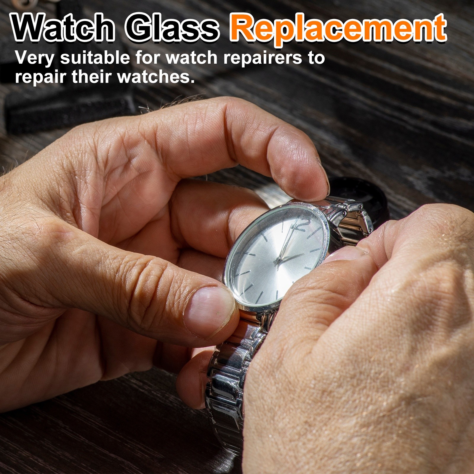 Watch Crystal Glass Lens 30.5mm Dia 2mm Thick Flat Round Sapphire Replacement