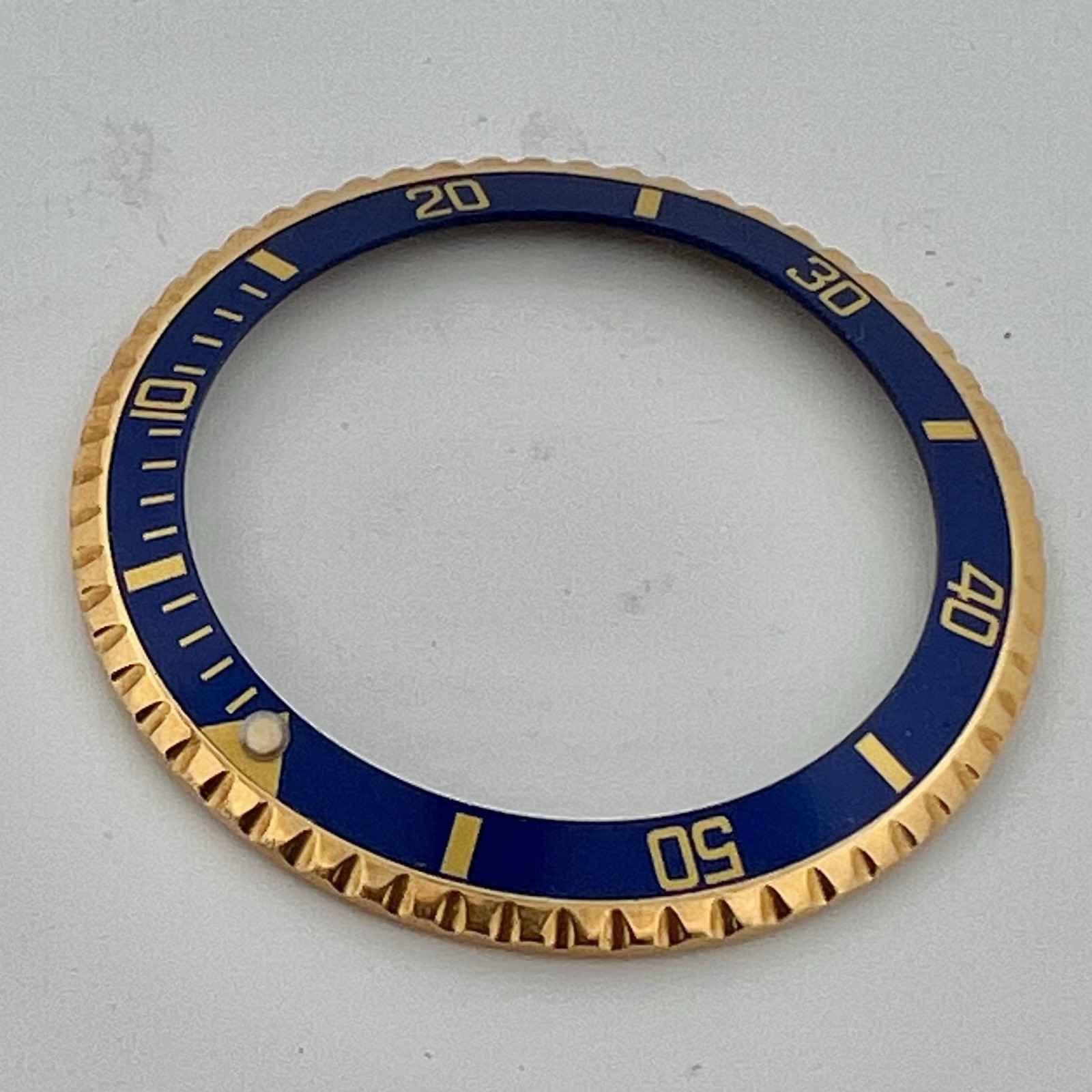 NOS Factory Original Rolex 18K YG Bezel & Blue Tritium Insert Submariner 1680