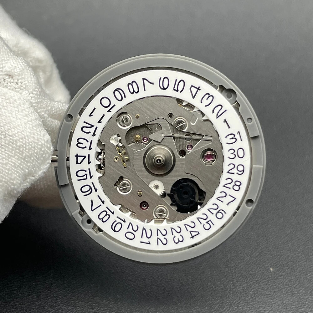 Mechanical Watch Movement NH35 NH35A 4R35 Parts 3H White Datewheel 24 Jewels