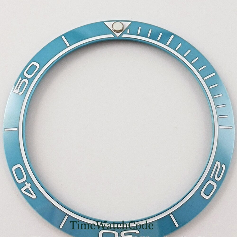 Sky Blue Sloped Bezel Insert Ceramic Watch Ring 38mm*30.6mm Fit Bliger Tandorio