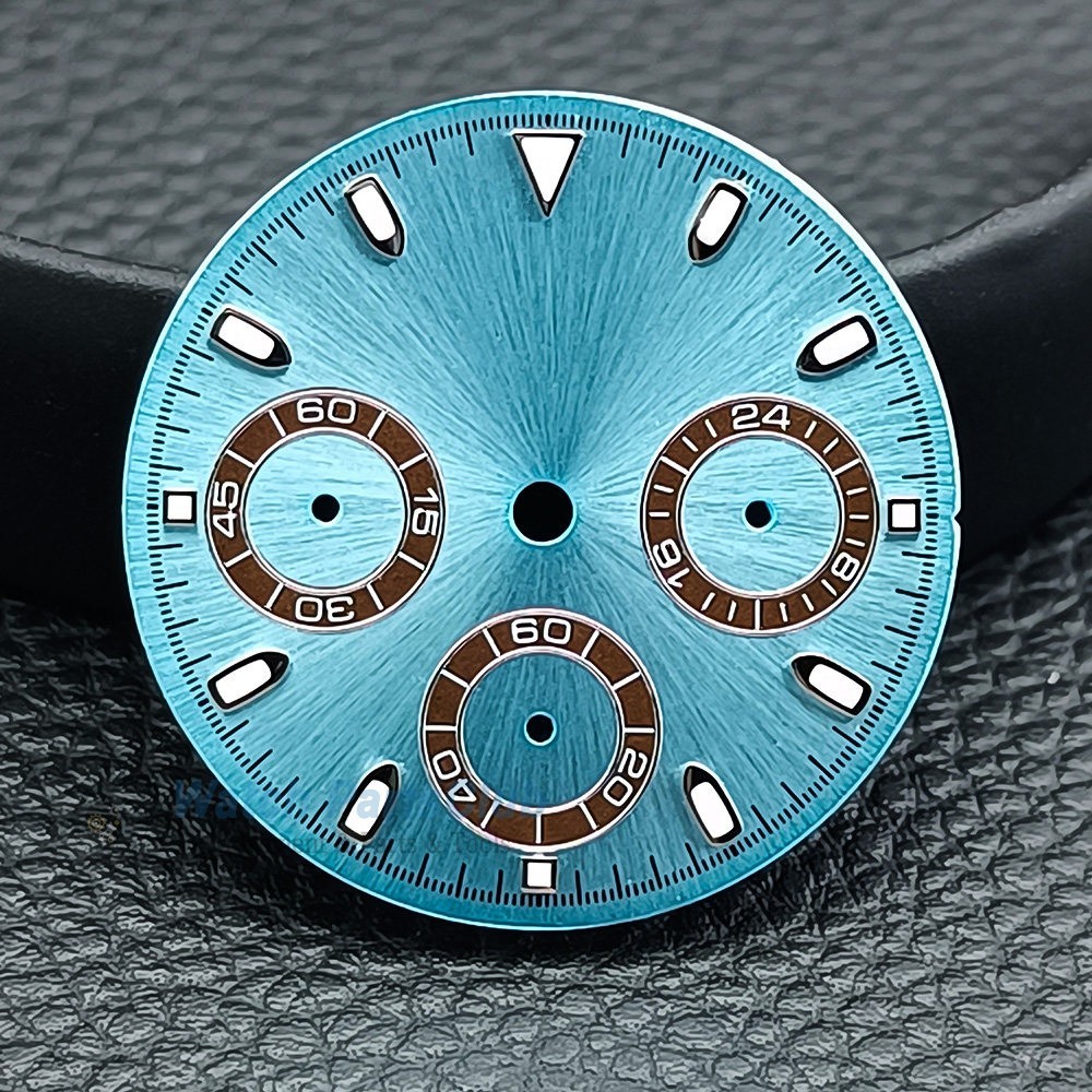 Green Luminous VK63 Dial 29.5mm Panda Dial For VK63 Movement-Watch Parts