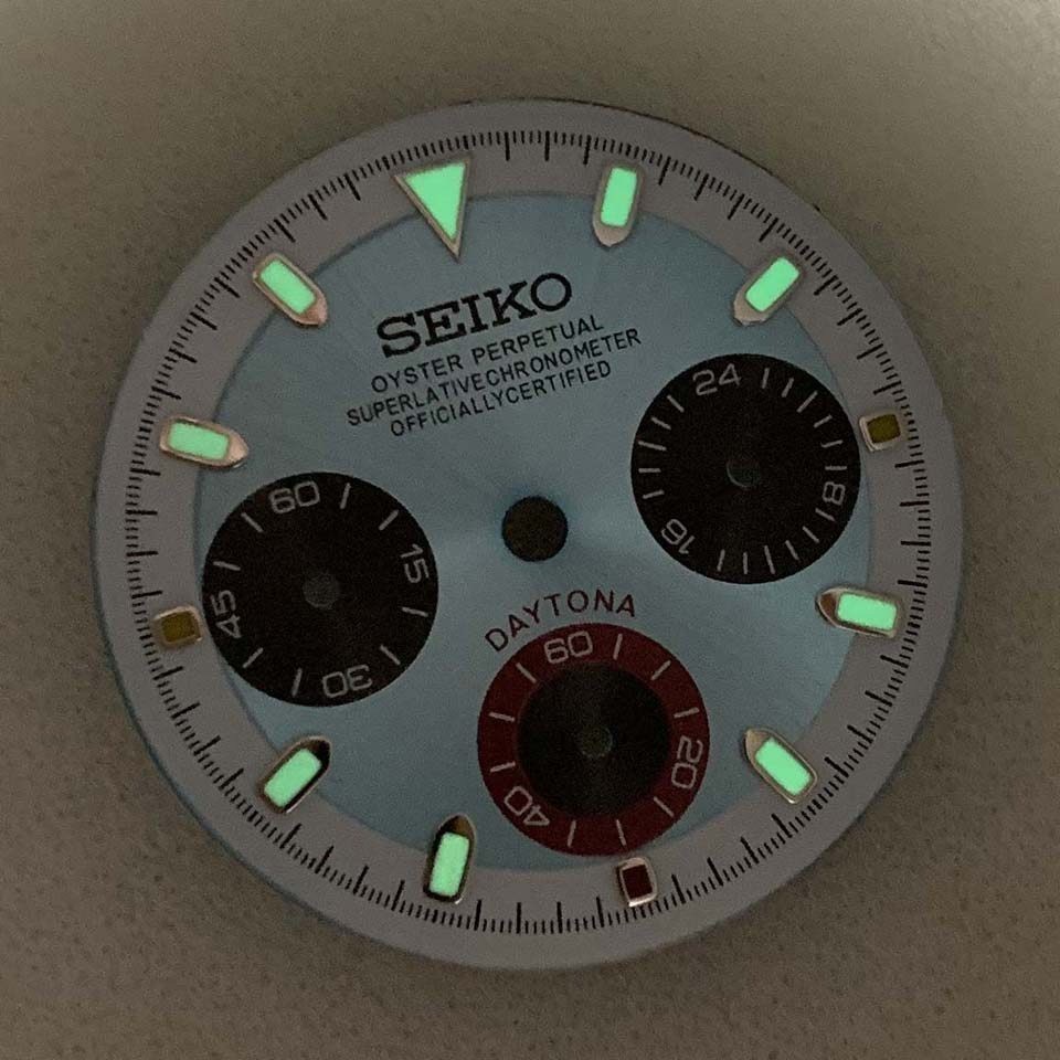 29.8mm Multi-functional Watch Dial Green Luminous For VK63 Movement Accessories