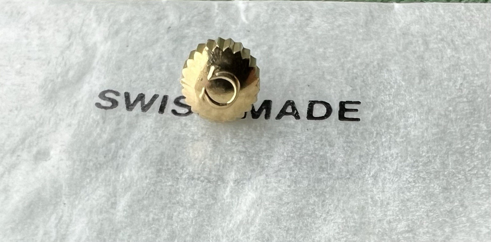 Genuine Omega crown 4.4mm yellow gold for watch repair OC#1708