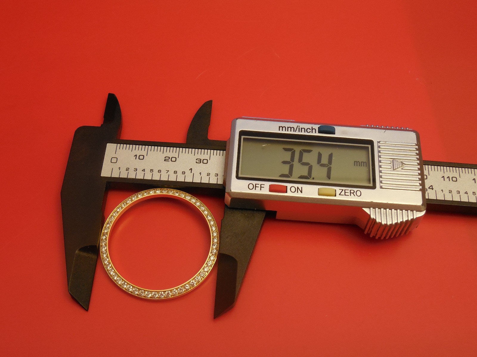 CUSTOM MADE SOLID 18K NATURAL DIAMOND BEZEL FOR 16018 OYSTER PERPETUAL DATEJUST