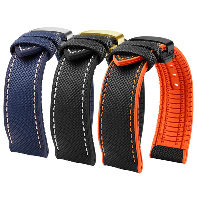 Nylon Rubber Watch Band Strap 19mm 20mm 21mm 22mm 23mm 24mm Multiple Colors