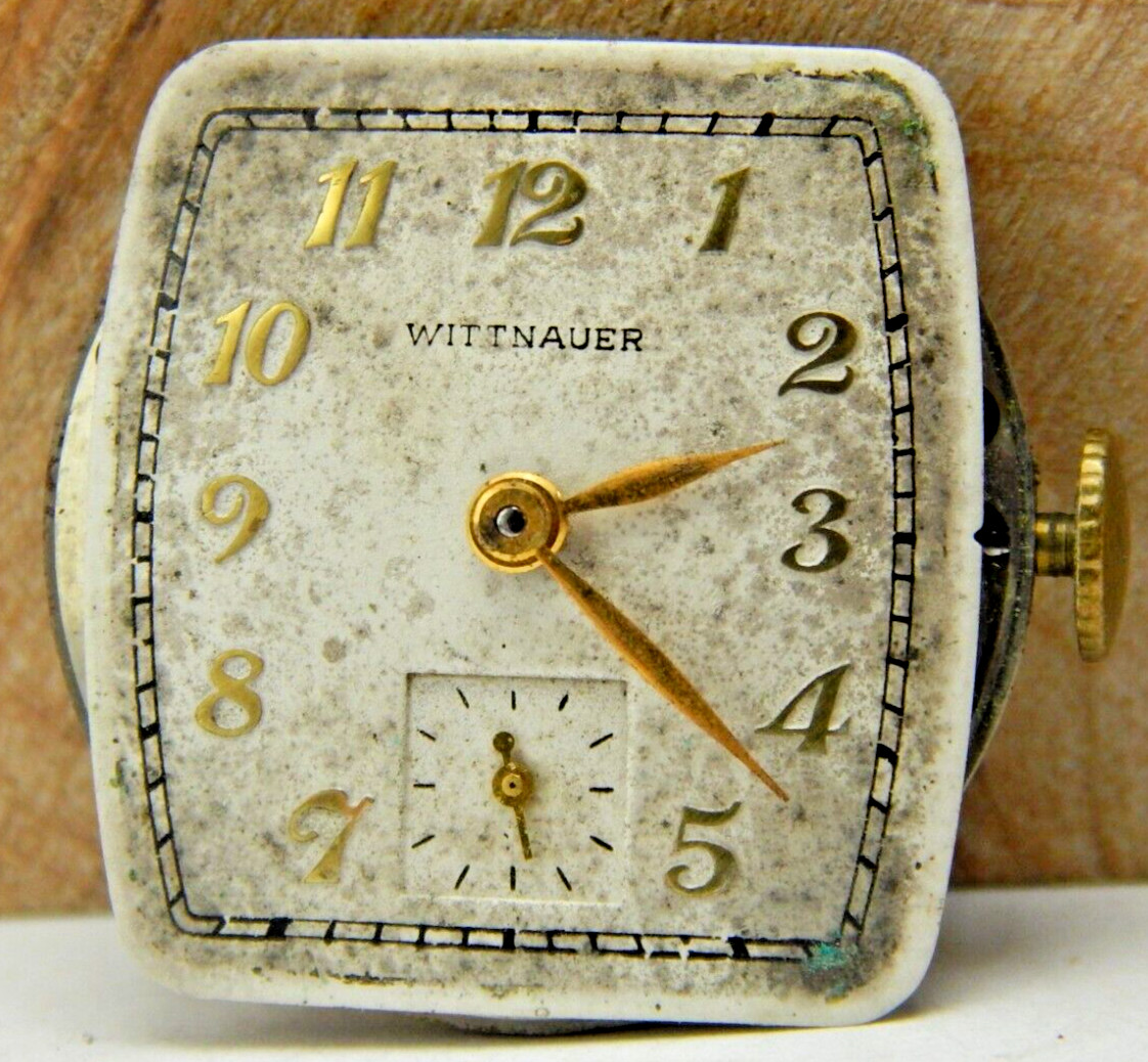 Vintage Wittnauer 17 jewel 76 Revue men’s wrist watch with dial hands and crown