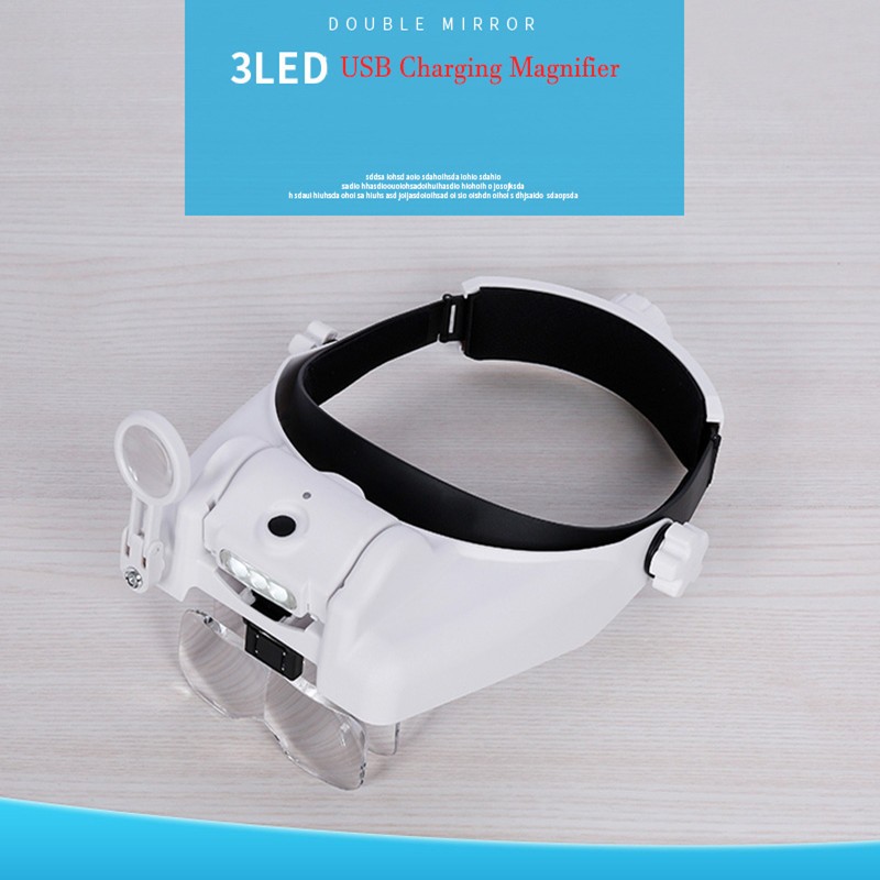 Magnifier Glass+Lens+USB Cable With LED Reading Light Magnifier Soldering Loupe