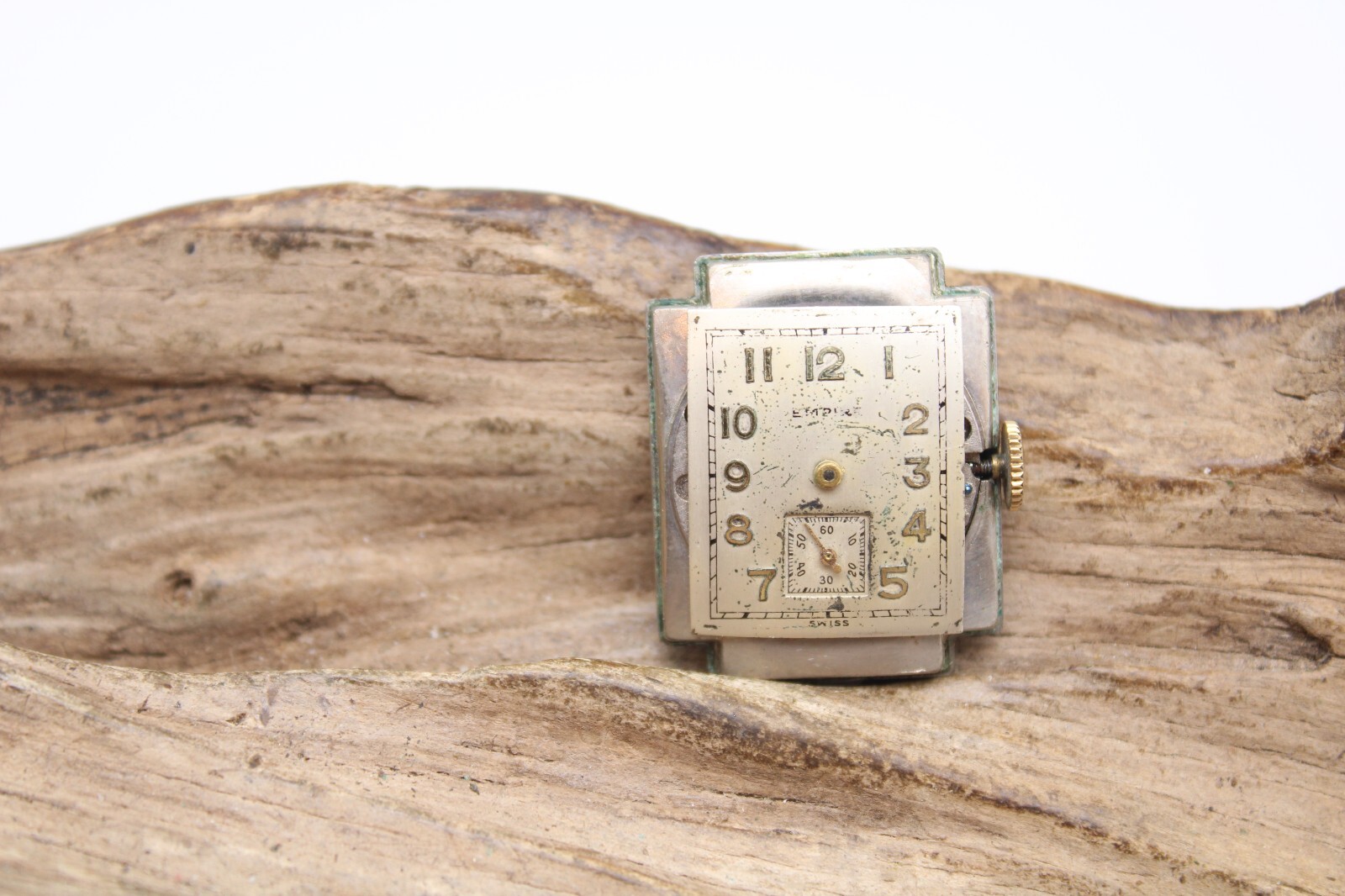 10K RGP BEZEL EMPIRE SWISS 7j EXO WATCH MOVEMENT 17.0mm RUNS (GB2)