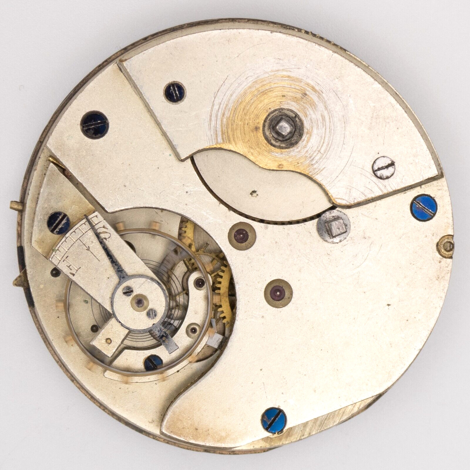 Unsigned 48.1 x 12.8 mm Key Wind / Set Antique Pocket Watch Movement, Keeps Time