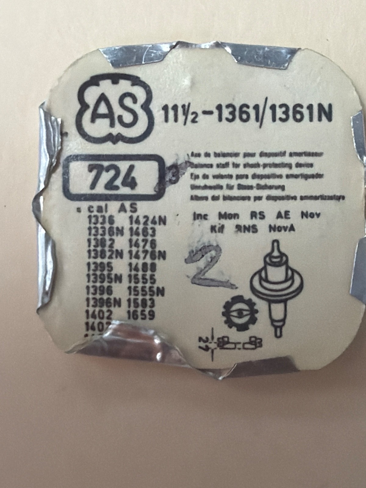 AS Balance Staff – NOS – Various Calibers – W/O Original Package