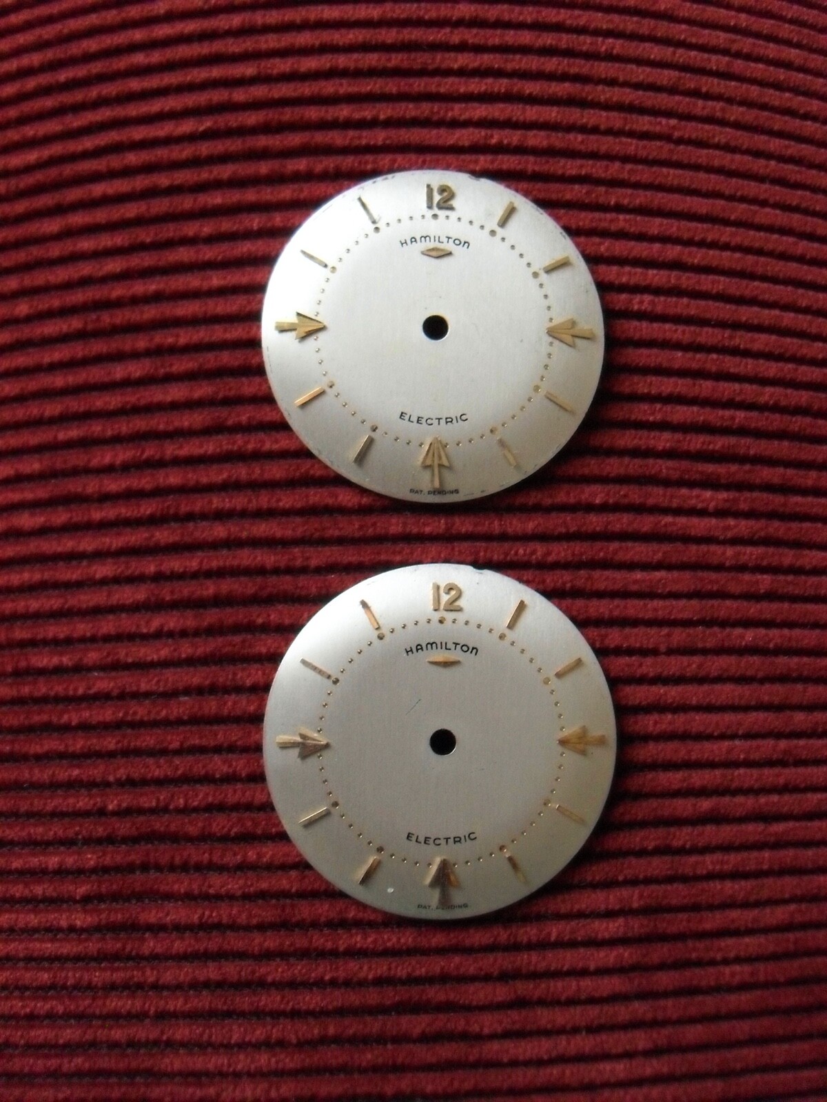 Two Hamilton Van-Horn Electric Wrist-Watch Dials, “Gently Used” L@@K