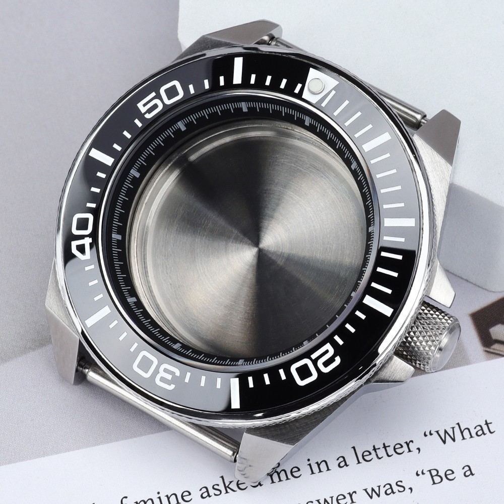 43.8mm Steel Pilot Watch Cases Sapphire samurai Style 10ATM For Seiko NH35 NH38