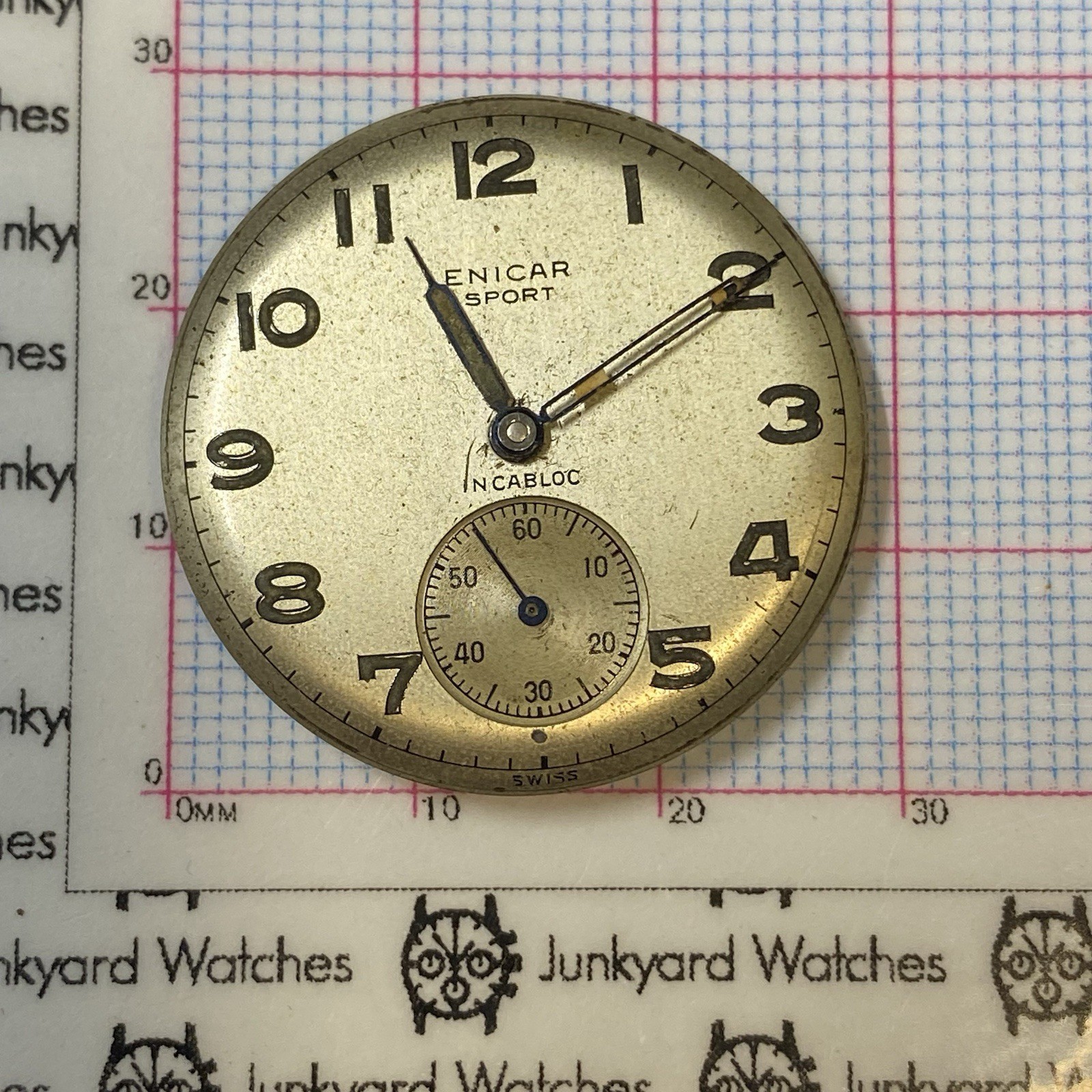 Vintage Enicar Sport Watch Movement Repair Parts Watchmaker Swiss 17 Jewels