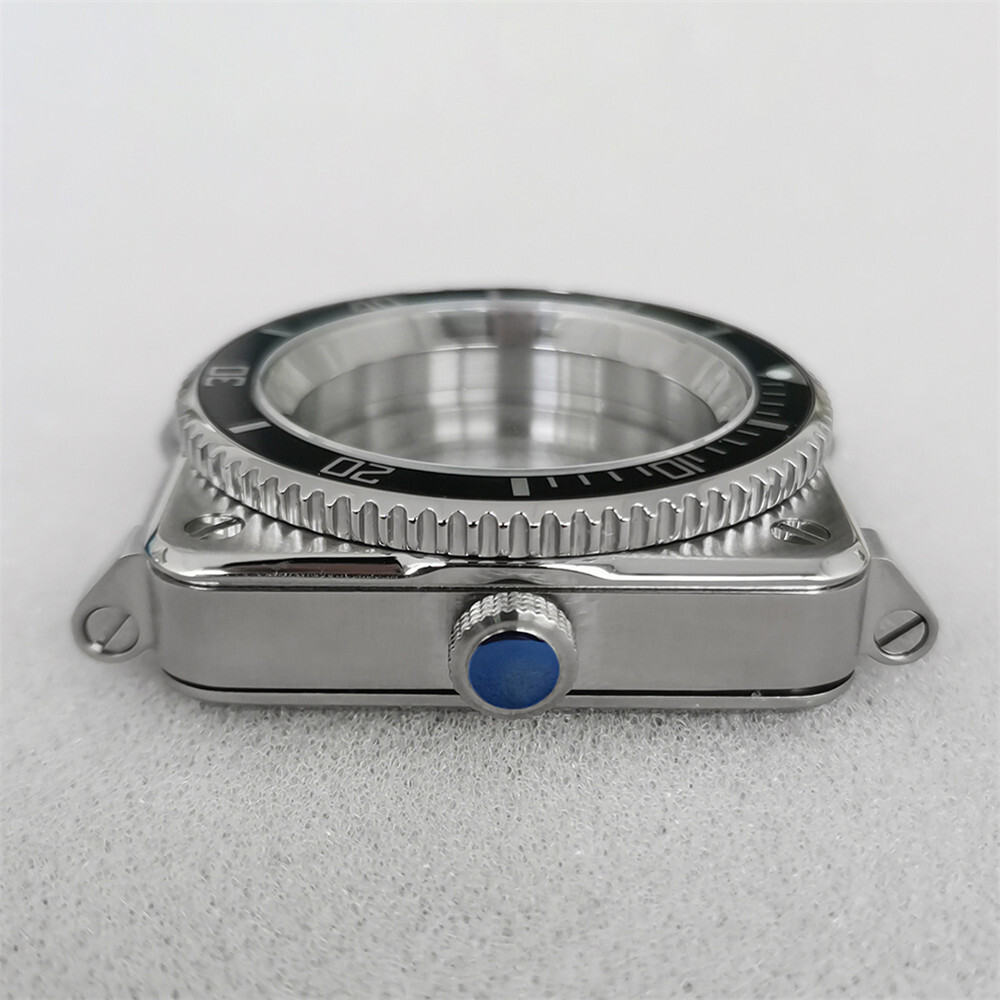 Square Watch Case Stainless Steel Sapphire Glass For NH35/NH36/4R/7S Movement