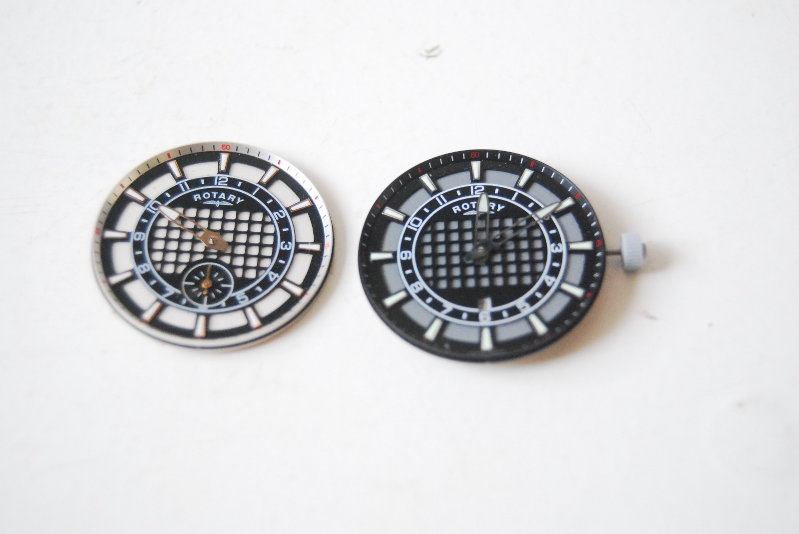 2 x ROTARY EVOLUTION STYLE DIALS WITH RONDA 785 MOVEMENT – UNTESTED